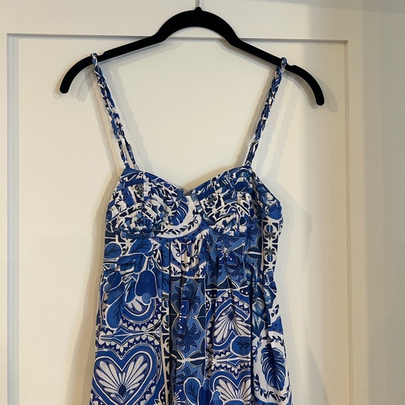 FARM Rio “Tile Dream” Blue and White Patterned Maxi Dress in XS - Picture 4 of 6